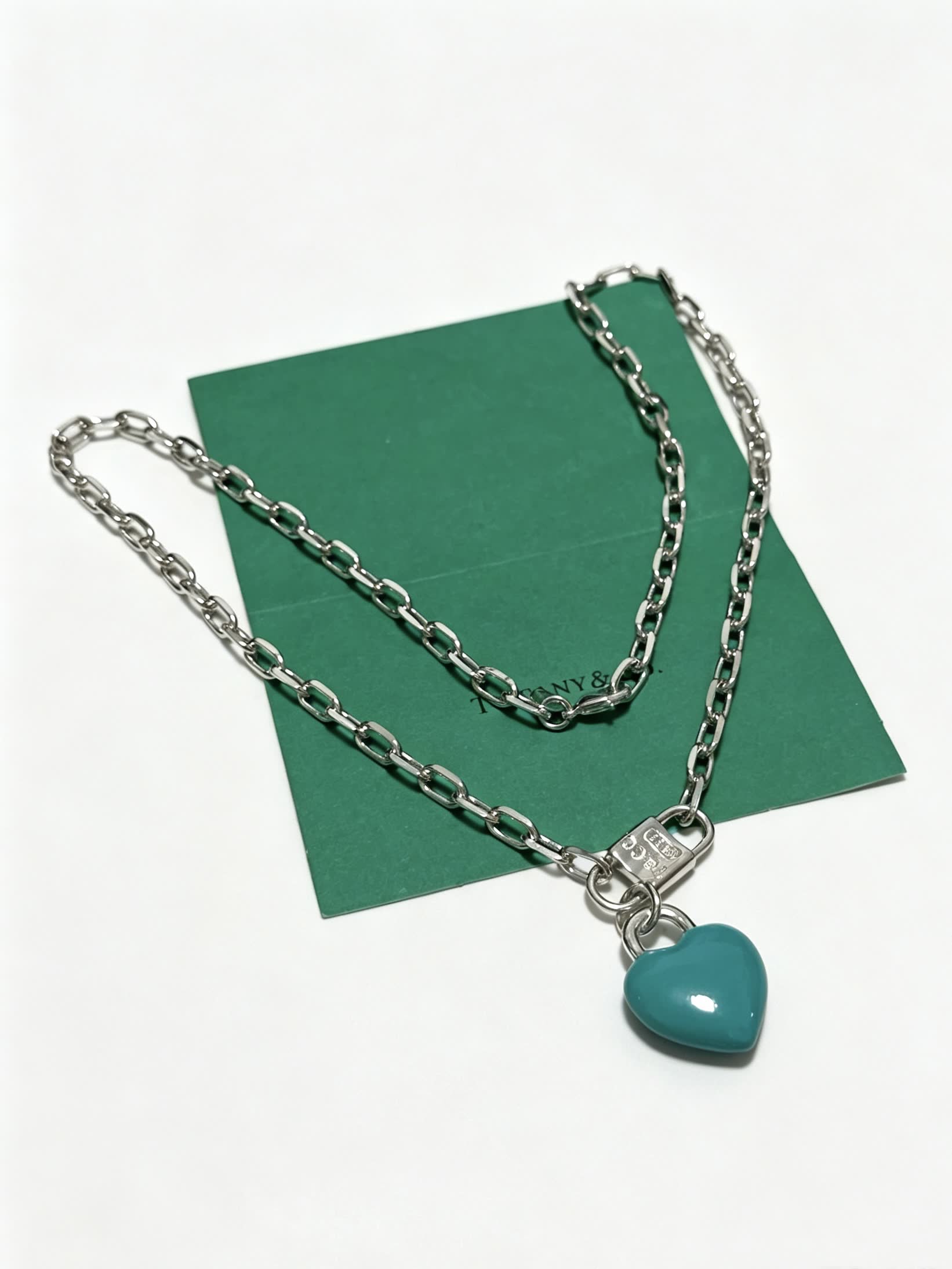 Tiffany & Co. Blue Heart Lock Necklace Tiffany & Co. Blue Heart Lock Necklace
